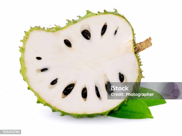 Fresh soursop isolated on white background